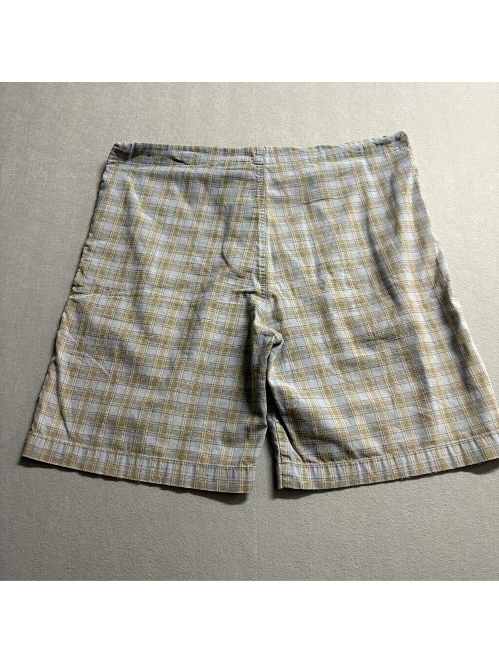 DKNY Mens Plaid Pajama Shorts Large Blue Tan Cotton Drawstring Lounge Sleepwear - Picture 8 of 10